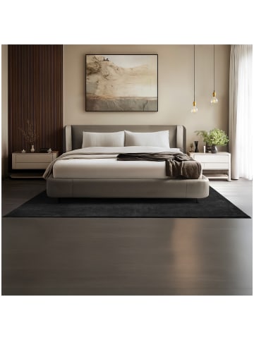 tectake Kurzflorteppich Soft Zone, rutschfeste Unterseite, schwarz