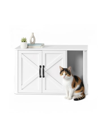 Feandrea Katzenhaus Hains in Weiß - (B)49 x (H)50 x (T)85 cm