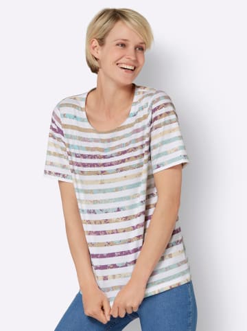 Sieh an! Rundhals-Shirt in ecru-kalkmint-bedruckt