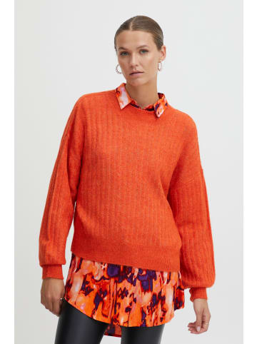 ICHI Strickpullover IHKAMARA LS5 20117302 Schlichter Strickpullover in Orange