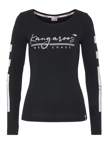 Kangaroos Langarmshirt in schwarz