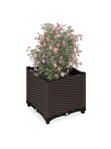 relaxdays Pflanzkübel in Braun - (B)40 x (H)38 x (T)40 cm