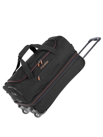 travelite Basics - Rollenreisetasche 51/64L 55 cm erw. (bordeaux) in schwarz