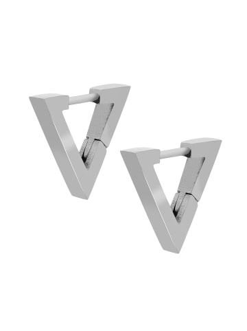 Adeliás Damen Ohrringe – Klappcreole aus Edelstahl in silber