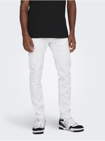 ONLY & SONS Slim Fit Jeans in White Denim
