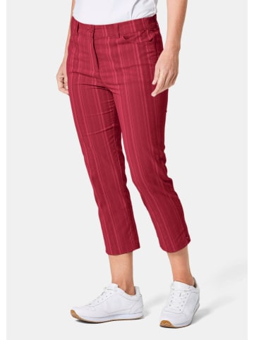 GOLDNER Verkürzte Struktur-Hose Verkürzte Strukturhose in elastischer Ware in rot