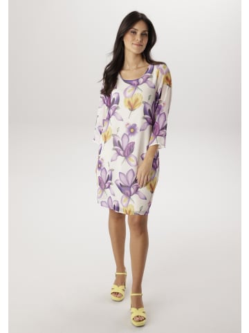 Aniston SELECTED Chiffonkleid in offwhite-lila-flieder-orange-oliv-gelb-dunkelgrün