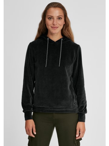 Oxmo Hoodie OXNimma 21300544ME Bequemer Sweat-Hoodie in Samt-Optik in Schwarz