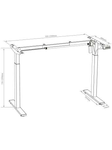 VCM  Schreibtisch Lona elektrisch verstellbar 110x50 in Weiß / Sonoma-Eiche