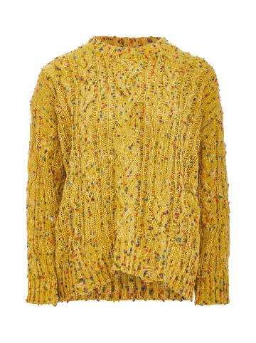 Tanuna Damen Strickpullover in Gelb Mehrfarbig