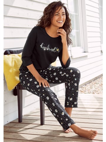 Vivance Active Pyjama in schwarz-gemustert