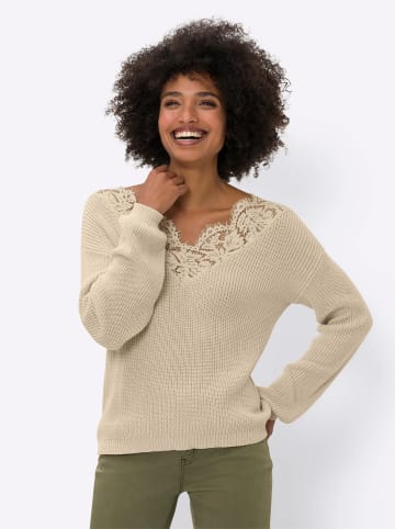 Heine V-Ausschnitt-Pullover in sand