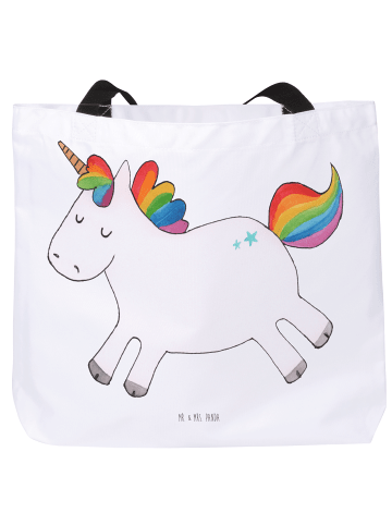 Mr. & Mrs. Panda Stofftasche Einhorn Happy ohne Spruch in Weiß