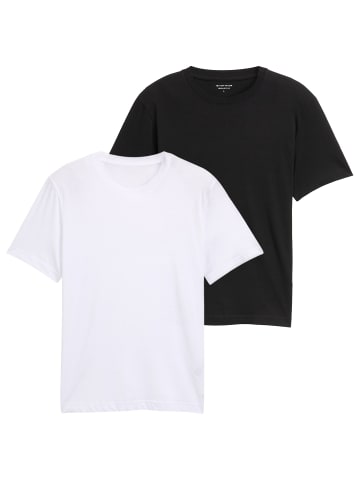 Tom Tailor T-Shirt 2er Pack in Weiß/Schwarz