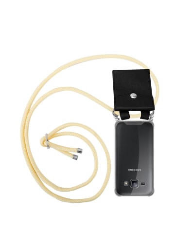 cadorabo Handykette für Samsung Galaxy J1 2015 Hülle in CREME BEIGE