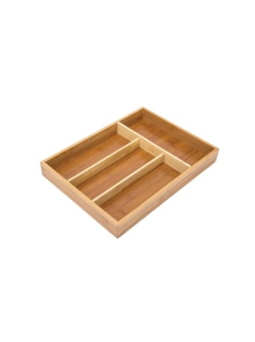 relaxdays Besteckkasten in Natur - (B)25 x (H)4 x (T)34 cm