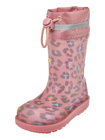 Playshoes Regenstiefel Leo-Print in rosa
