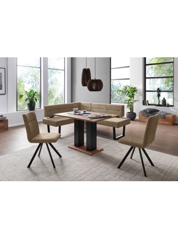58 aufm Kessel ECKBANKGRUPPE Modern Doralyn 2 für 7 Personen Microfaser Schwarz/Braun