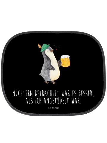 Mr. & Mrs. Panda Auto Sonnenschutz Pinguin Bier mit Spruch in Schwarz