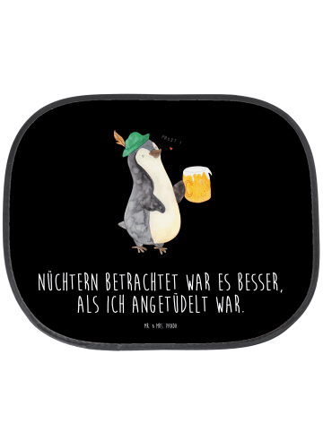 Mr. & Mrs. Panda Sonnenschutz Auto Pinguin Bier mit Spruch in Schwarz