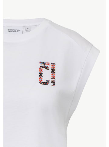 comma CI T-Shirt kurzarm in Weiß
