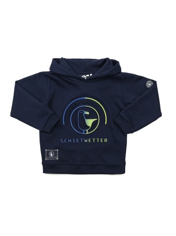 SCHIETWETTER Kinder Hoodie Toni, Kapuzenpullover mit 3D-Druck, in navy-lime