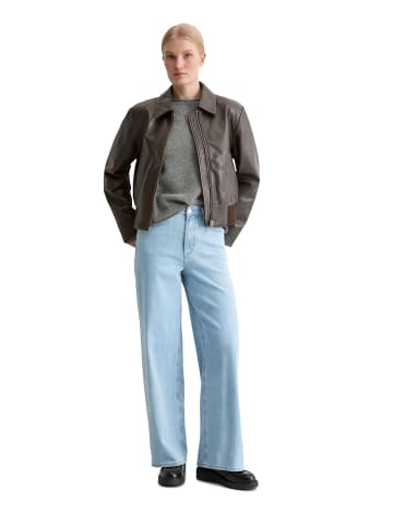 Marc O'Polo Lederblouson regular in dark chocolate