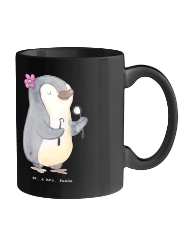 Mr. & Mrs. Panda Tasse Zahnarzt Künstler mit Spruch in Schwarz