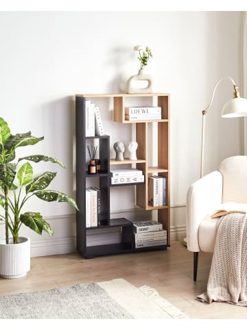 Beliani Bücherregal ALMA in Braun/Schwarz - (W) 70 x (H) 122 x (L) 20 cm