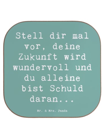 Mr. & Mrs. Panda Tassenuntersetzer Spruch Mutig zu sich selbst s... in Meeresbrise