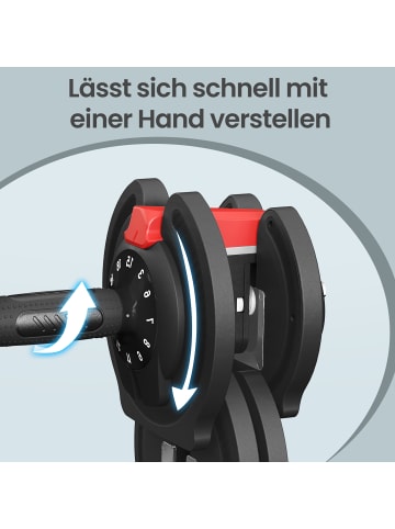 SONGMICS Hanteln Stefan in Schwarz-Rot - (B)20.5 x (H)20.5 x (T)40 cm