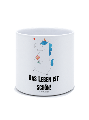 Mr. & Mrs. Panda Pflanzkübel Einhorn Spaziergang mit Spruch in Weiß