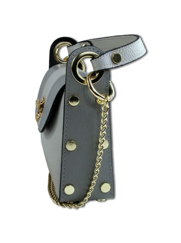 Toscanto Leder Umhängetasche Toscanto Tasche grau, hellgrau ca. 19cm