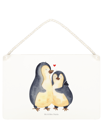 Mr. & Mrs. Panda Deko Schild Pinguin umarmen ohne Spruch in Transparent