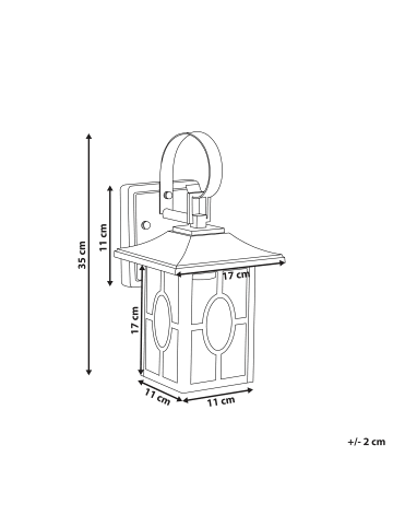 Beliani Wandleuchte für den Außenbereich SHAGGIE in Kupfer/Schwarz
