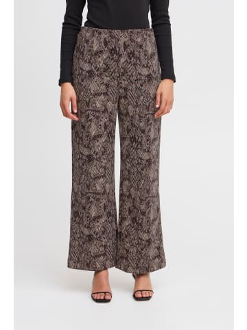 ICHI Casual Hose IHKATE Regular fit in Dark Fungi Snake aop