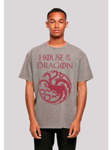 F4NT4STIC Oversize T-Shirt House Of The Dragon Targaryen Crest Logo in Asphalt