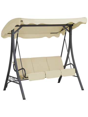 Beliani Gartenschaukel GARBO in Beige - (W) 185 x (H) 184 x (L) 112 cm