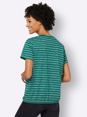 WITT WEIDEN Kurzarmshirt in grün-weiß-bedruckt