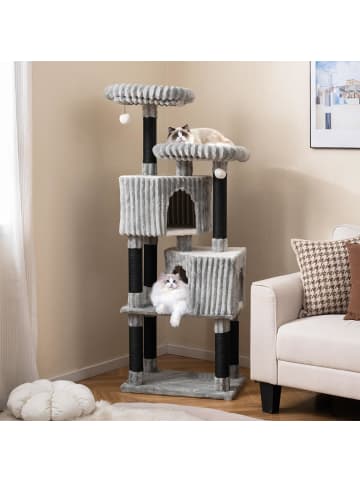 COSTWAY Kratzbaum Groß 156 cm in Grau