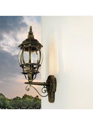 Licht-Erlebnisse Außen Wandlampe (B)15.5 x (H)54 cm in Gold Antik