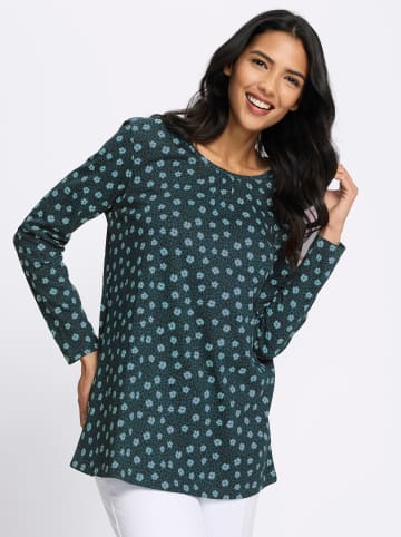 Sieh an! Longshirt in petrol-salbei-bedruckt