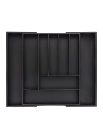 relaxdays Besteckkasten in Schwarz - (B)33,5 x (H)5 x (T)44,5 cm