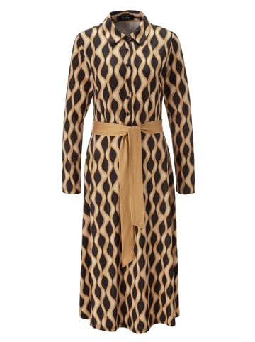 Aniston SELECTED Midikleid in ockergelb-schwarz-beige