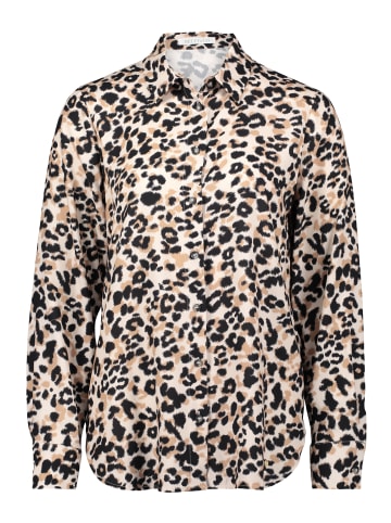 BETTY & CO Hemdbluse mit Print in Beige/Schwarz