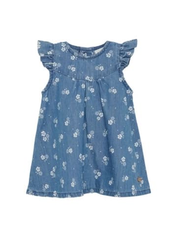 Minymo Chambray-Kleid ohne Arm Blumen in Denim