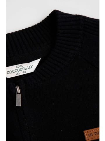 Coccodrillo Baumwollstrickjacke in schwarz