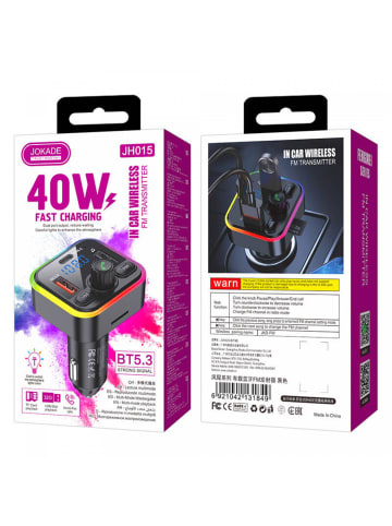 COFI 1453 FM Transmitter BT 5.3+EDR PD40W USB-C, 2x USB in Schwarz