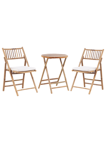 Beliani 5-tlg Bistro Set SAVELLETRI in Braun/Weiß