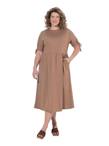Ulla Popken Midikleid in hellbraun